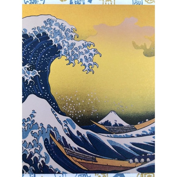 Japanese Fukui Asahido Kyoto greeting card The Great Wave Kanagawa Wood Block - Picture 5 of 11